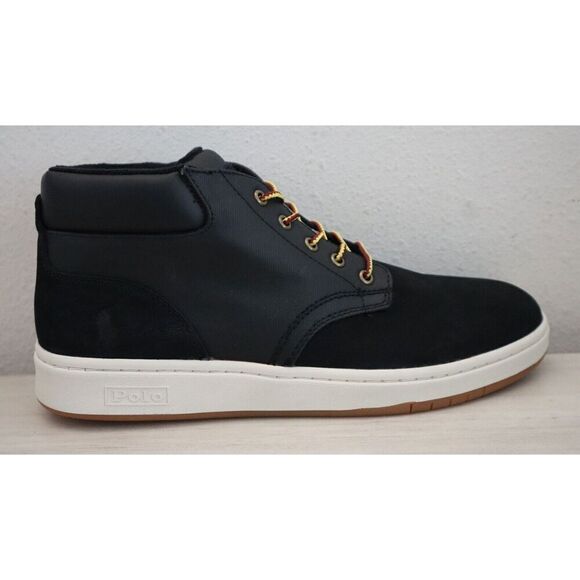 Polo Ralph Lauren Men's Sz 10 Black Waterproof Leather-Suede Sneaker Boot - Picture 8 of 13